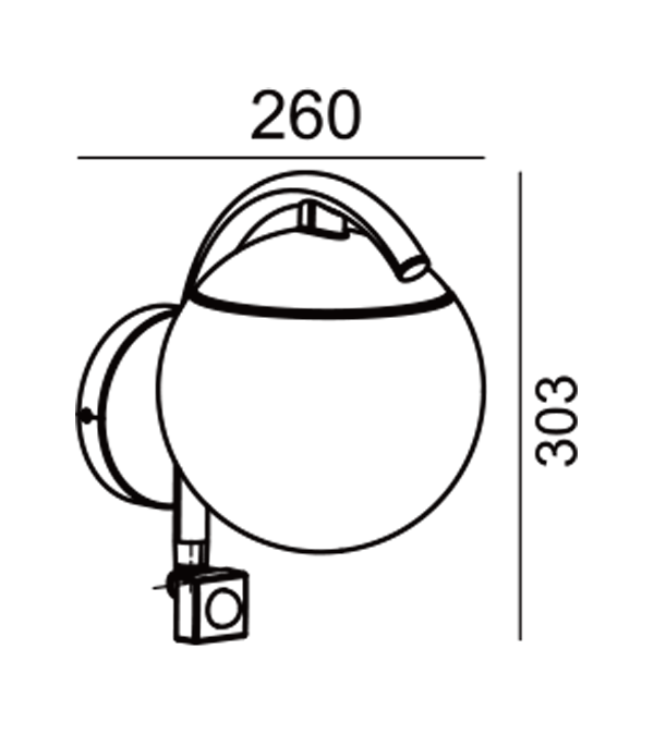 Lámpara de pared de inducción de vidrio redonda Parrot Bend HR60671S Lámpara de pared de inducción de vidrio redonda Parrot Bend HR60671S