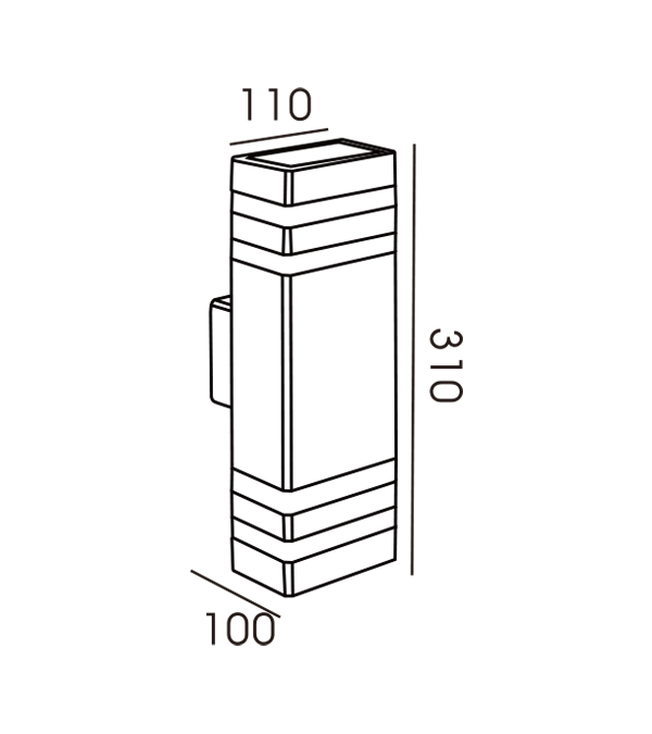 Aplique Doble Bidireccional Raya Rectangular 110 HR60178 Aplique Doble Bidireccional Raya Rectangular 110 HR60178