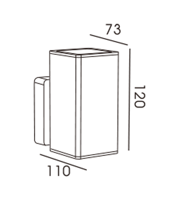 Lámpara de pared cuadrada de un solo cabezal HR60335 Lámpara de pared cuadrada de un solo cabezal HR60335