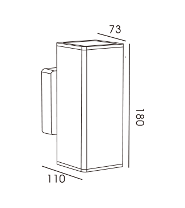 Lámpara de pared bidireccional de tubo cuadrado HR60336 Lámpara de pared bidireccional de tubo cuadrado HR60336