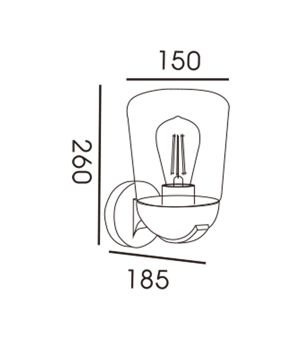 Lámpara de pared de inducción con cubierta de vidrio plana HR60112S Lámpara de pared de inducción con cubierta de vidrio plana HR60112S