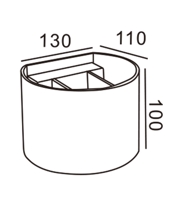 Lámpara de pared con atenuación bidireccional semicircular 130 HR60431-G9 Lámpara de pared con atenuación bidireccional semicircular 130 HR60431-G9