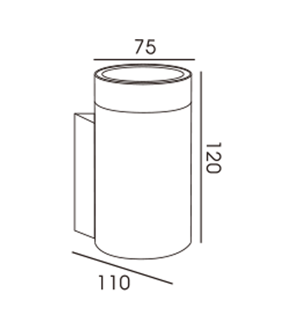 Aplique unidireccional de tubo de aluminio 60 (base especial AK) HR60253 Aplique unidireccional de tubo de aluminio 60 (base especial AK) HR60253