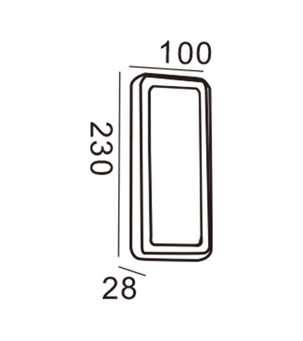 Aplique de pared Apple rectangular HR20022 Aplique de pared Apple rectangular HR20022