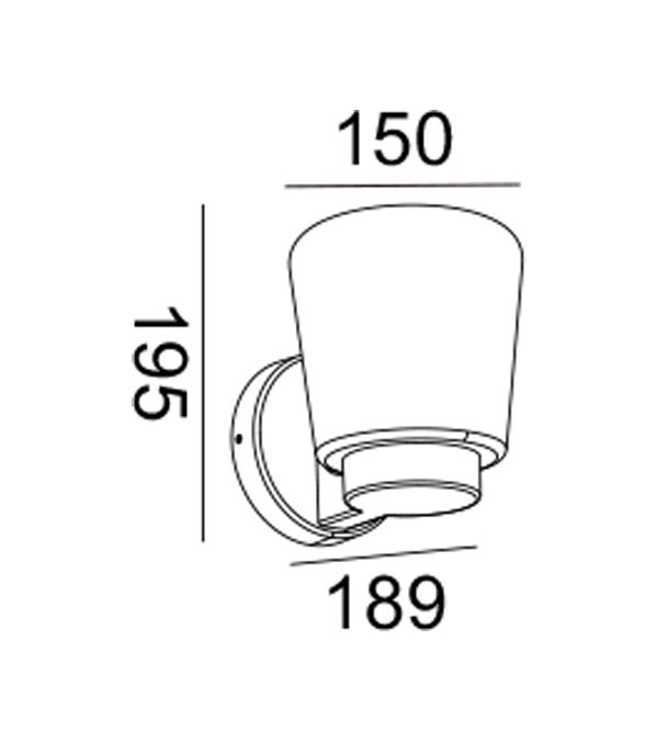 Lámpara de pared de plástico y vidrio con tapa plana HR60772 Lámpara de pared de plástico y vidrio con tapa plana HR60772