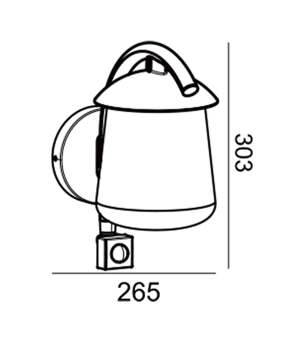 Lámpara de pared de inducción de vidrio con parte superior plana Parrot Bend HR60673S Lámpara de pared de inducción de vidrio con parte superior plana Parrot Bend HR60673S