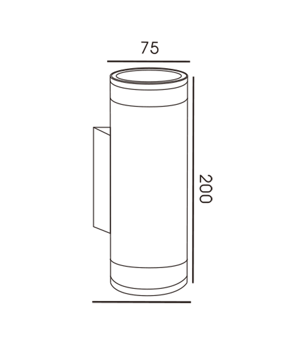 Lámpara de pared con cubierta PAMM de doble cabezal, 75 tubos, HR60278 Lámpara de pared con cubierta PAMM de doble cabezal, 75 tubos, HR60278