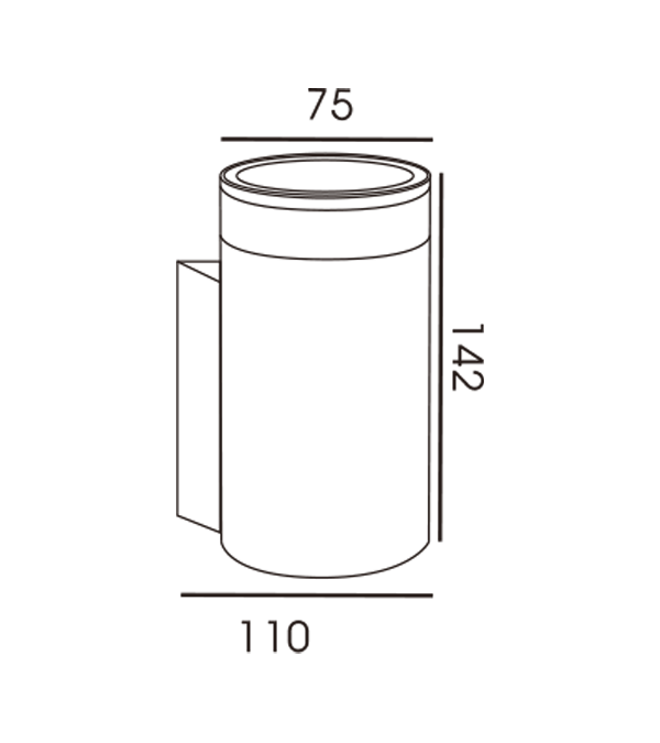 Lámpara de pared con cubierta PAMM de un solo cabezal, doble capa, 75 tubos, HR60277 Lámpara de pared con cubierta PAMM de un solo cabezal, doble capa, 75 tubos, HR60277