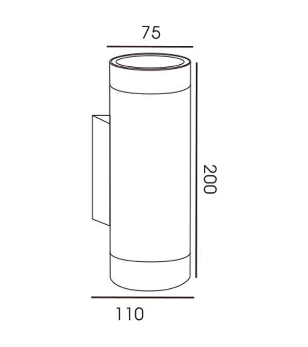 Aplique bidireccional de 75 tubos HR60276 Aplique bidireccional de 75 tubos HR60276