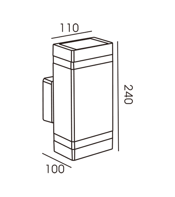 Lámpara de pared simple de doble cabezal con rayas rectangulares 110 HR60174 Lámpara de pared simple de doble cabezal con rayas rectangulares 110 HR60174