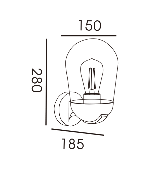 Lámpara de pared de cristal Rocket Head HR60111 Lámpara de pared de cristal Rocket Head HR60111