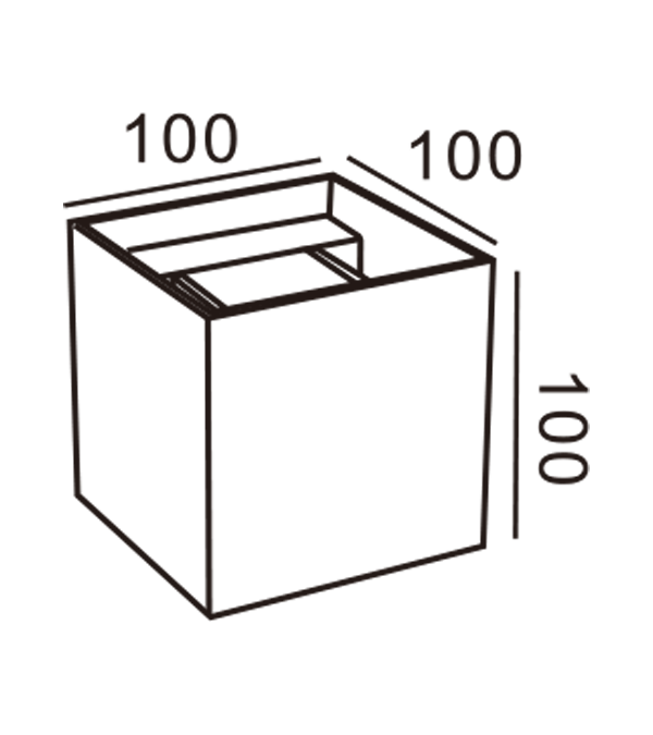 Lámpara de pared con atenuación bidireccional cuadrada 100 HR60432-G9 Lámpara de pared con atenuación bidireccional cuadrada 100 HR60432-G9