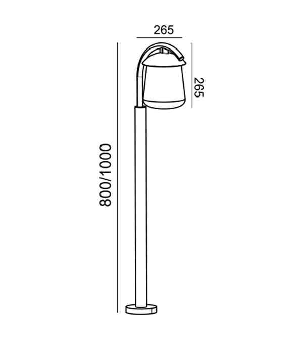 Luz de jardín de vidrio con parte superior plana Parrot HR60701-800 Luz de jardín de vidrio con parte superior plana Parrot HR60701-800