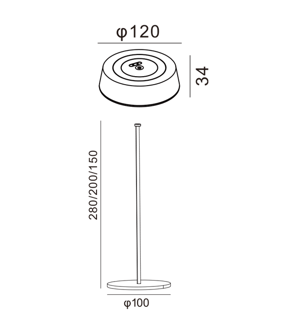 Lámpara de escritorio de carga plana alta 320 HR90052-320 Lámpara de escritorio de carga plana alta 320 HR90052-320