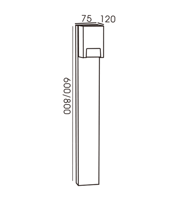 Luz de jardín unidireccional tipo H HR60231-600 Luz de jardín unidireccional tipo H HR60231-600