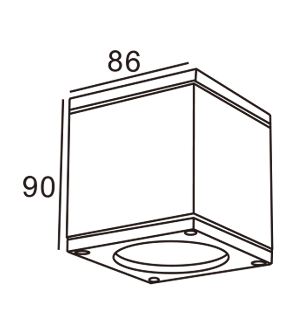 Lámpara de techo de ángulo recto de aluminio 86 GU10 HR10202 Lámpara de techo de ángulo recto de aluminio 86 GU10 HR10202