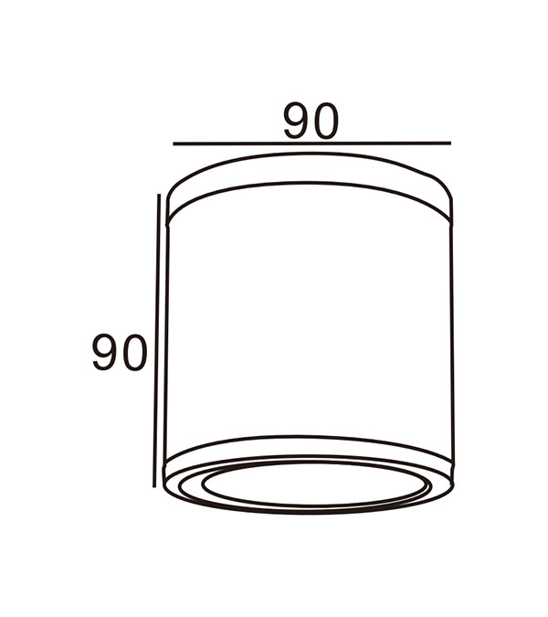 Lámpara de techo cilíndrica de aluminio 90 GU10 HR10201 Lámpara de techo cilíndrica de aluminio 90 GU10 HR10201