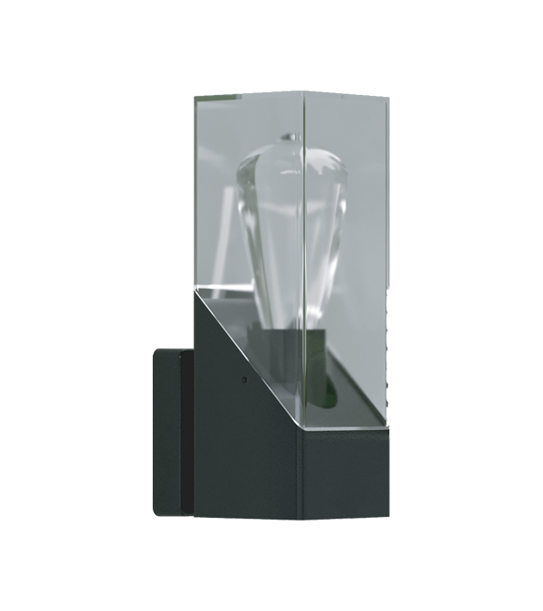 Aplique PC E27 Cuadrado Gris Humo HR60133 Aplique PC E27 Cuadrado Gris Humo HR60133