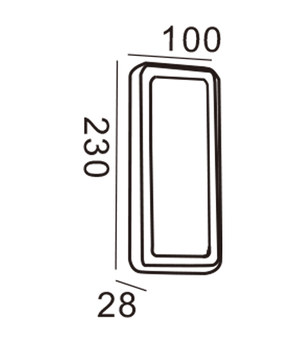 Aplique de pared Apple rectangular HR20022 Aplique de pared Apple rectangular HR20022